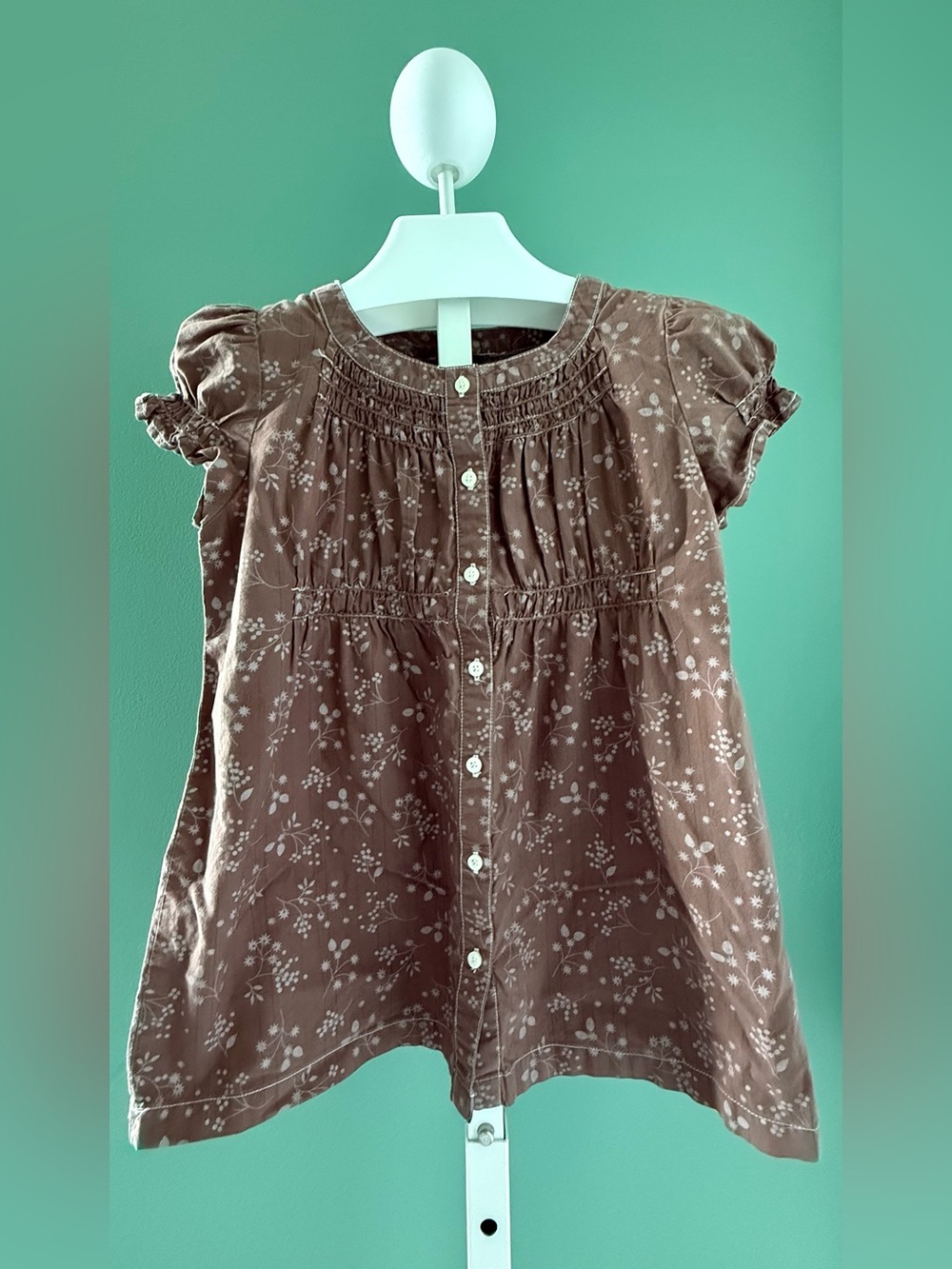 GAP Kids Brown Floral Button-Down Girls' Top